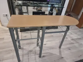 Tavolo alto cucina in legno e metallo