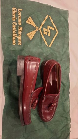 Zapatos Lorenzo Márquez Negros y Burdeos Talla 42