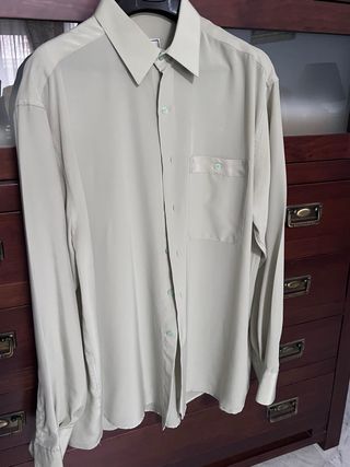 Camisa seda Leo Salvatore verde