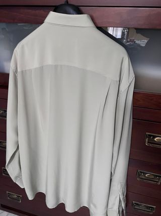 Camisa seda Leo Salvatore verde