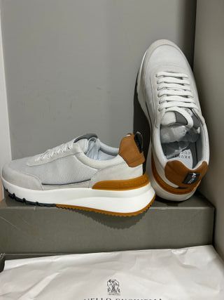 Sneakers Brunello Cucinelli Taglia 44 Beige/Bianco