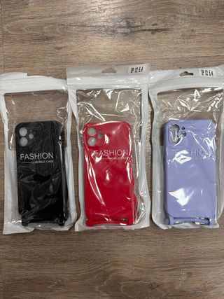 3 Fundas iPhone 12 Mini Nuevas con cuerda