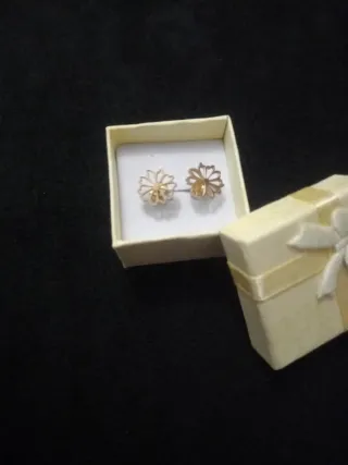 Pendientes Oro 18k Laminado Flor