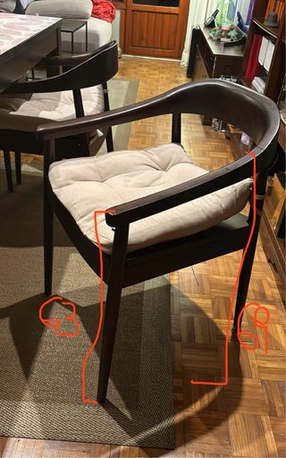 OFERTA 6 Sillas de comedor de madera acacia