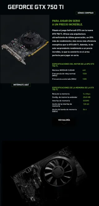 ASUS GTX 750 Ti PH-2GD5 Tarjeta Gráfica