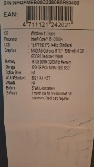 Portaril Gamer Acer Nitro 5 Negro