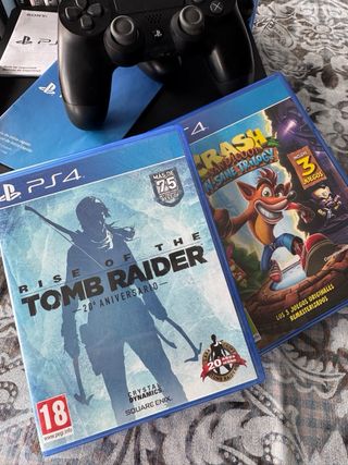 Consola PS4 Slim Negra + 2 Mandos + 14 Juegos