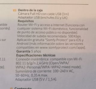 Cámara seguridad Interior Somfy Protect - 2401507