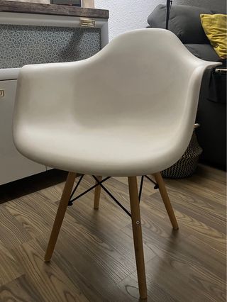 Sillas estilo nórdico blanca y madera. Pack de 4