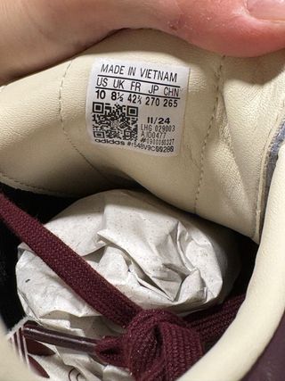 Adidas Samba OG Granate Dorado Talla 42.5