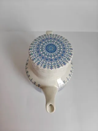 Tetera vintage Pontesa azul y blanco