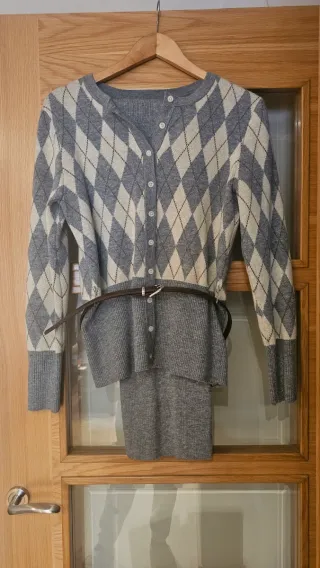 Conjunto Zara Beige y Gris