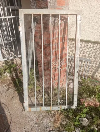 Portón de jardín metálico con puerta, galvanizado