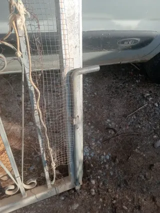 Portón de jardín metálico con puerta, galvanizado