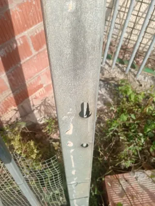 Portón de jardín metálico con puerta, galvanizado