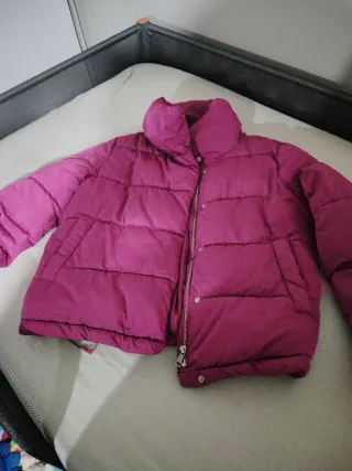 Chaqueta rosa acolchada invierno