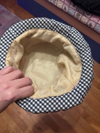 Gorro cuadros azul y blanco