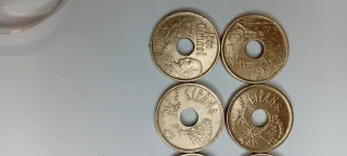 Lote 6 monedas 25 pts España