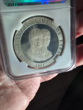 Moneda 2000 Pesetas 1991 Plata Juan Carlos I