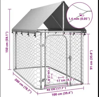 Jaula Perros Metal Plata/Blanco