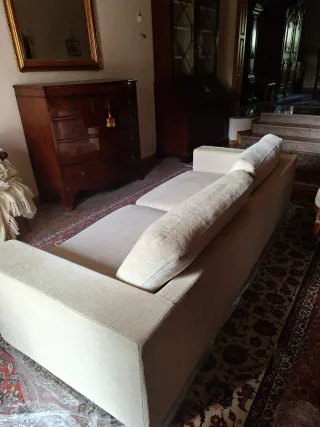 Divano 3 posti tessuto panna