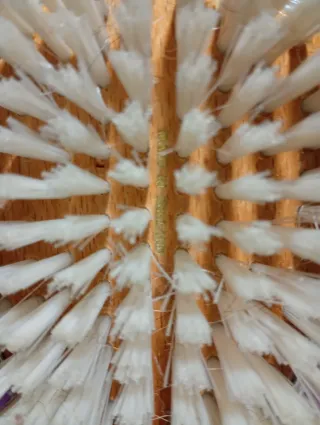 Cepillo antiguo de alpaca plateada y cerdas