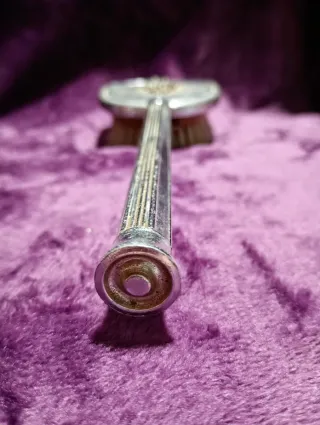 Cepillo antiguo de alpaca plateada y cerdas