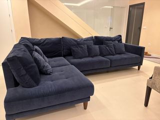 Sofá rinconera azul marino 3,10m