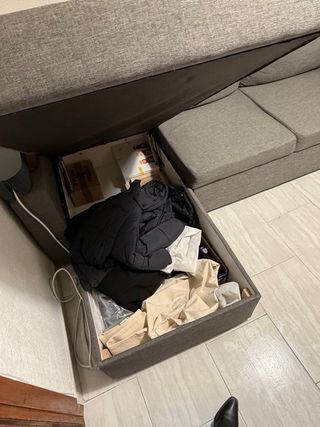 Sofá Cama Gris Tela