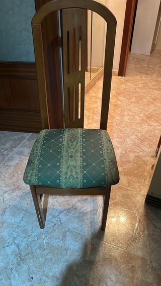 Juego de 3 sillas de comedor madera y tela