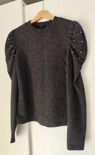 Jersey gris mangas abullonadas