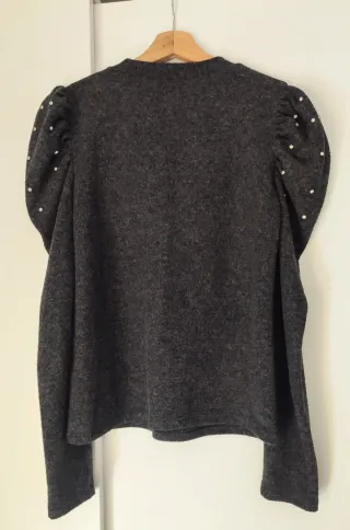 Jersey gris mangas abullonadas