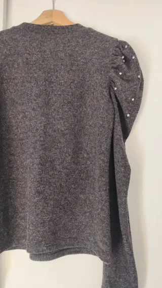 Jersey gris mangas abullonadas