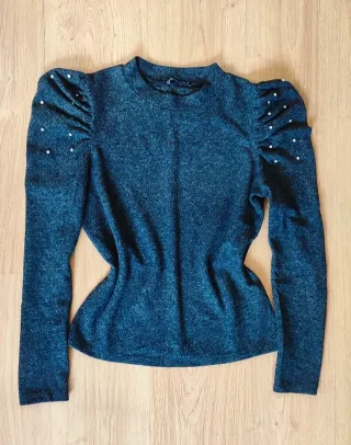 Jersey gris mangas abullonadas