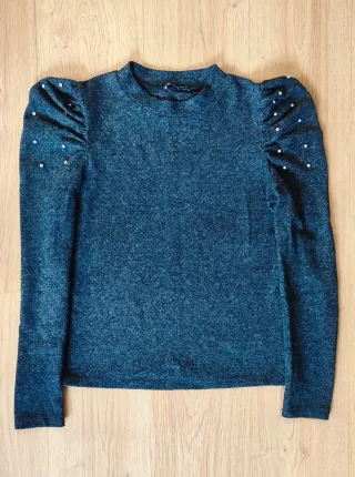 Jersey gris mangas abullonadas