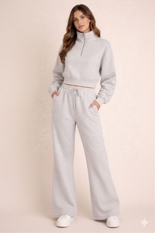 Jersey peludo cropped beige/