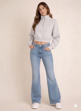 Jersey peludo cropped beige/