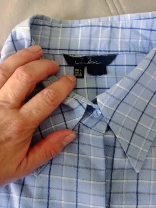 Camisa de cuadros azul mujer