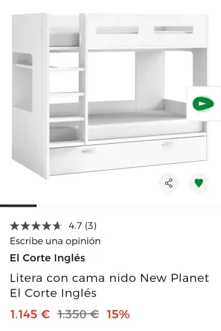 Litera con cama nido El Corte Inglés
