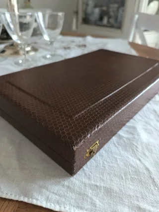 Antica scatola posate Solingen lamina Argento 800