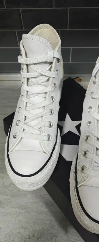 Botas Converse Plataforma Piel Blancas