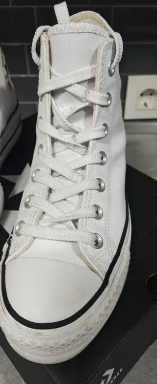 Botas Converse Plataforma Piel Blancas