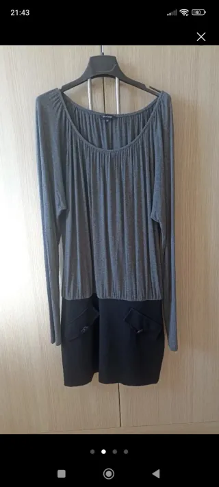 Vestido Deny Rose Negro y Gris