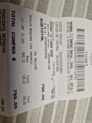 iPhone Negro 16 128 GB