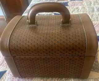 Bauletto vintage marrone e argento