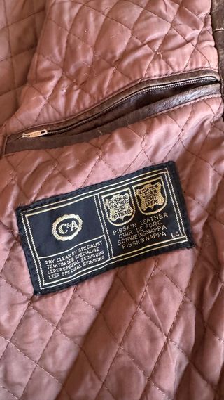 CHAQUETA VINTAGE PIEL MARRON HOMBRE M