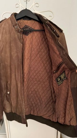 CHAQUETA VINTAGE PIEL MARRON HOMBRE M