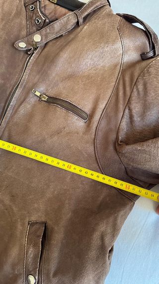 CHAQUETA VINTAGE PIEL MARRON HOMBRE M