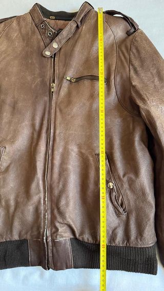 CHAQUETA VINTAGE PIEL MARRON HOMBRE M