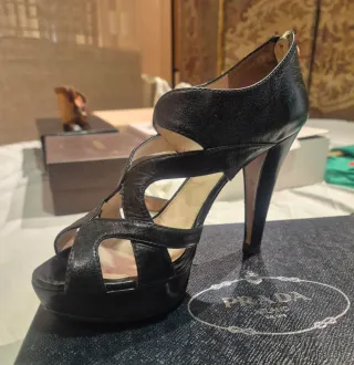 Zapatos Prada Negros Tacón Plataforma